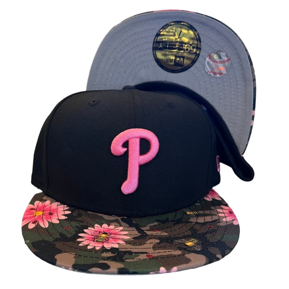 New Era Philadelphia Phillies Floral Bees Pack 59FIFTY Fitted Hat 7 1/8